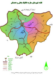 نقشه شهرستان سقز