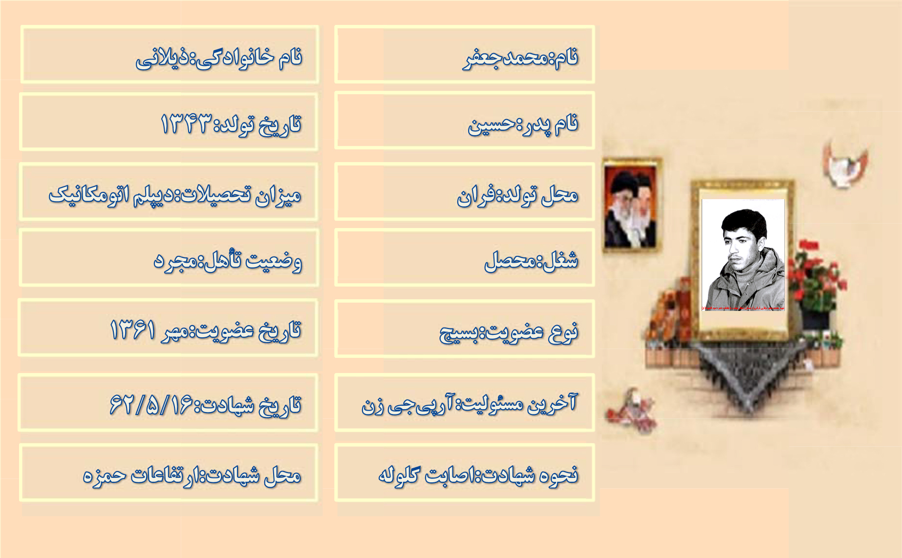 شهید محمد جعفر ذیلانی