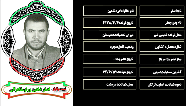 شهید سرافراز اصغر شاهين شهید سرافراز اصغر شاهين
