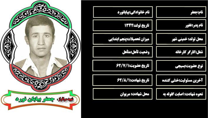 شهید سرافراز جعفر بيابانورد شهید سرافراز جعفر بيابانورد