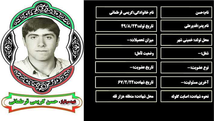 شهید سرافراز حسن كريمي شهید سرافراز حسن كريمي