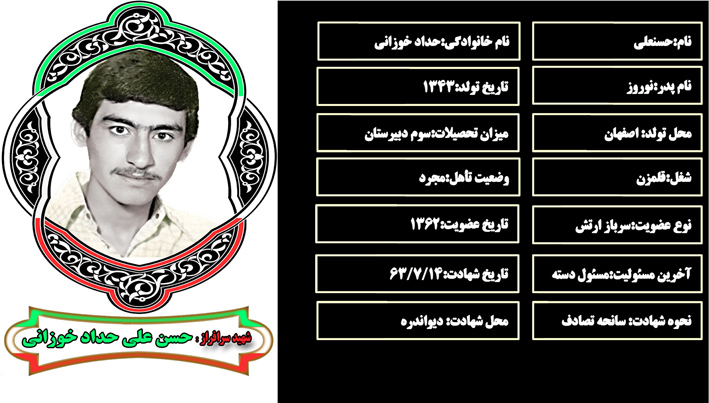 شهید سرافراز حسنعلي حداد خوزاني شهید سرافراز حسنعلي حداد خوزاني
