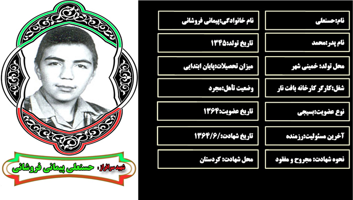 شهید سرافراز حسنعلي پيماني فروشاني شهید سرافراز حسنعلي پيماني فروشاني