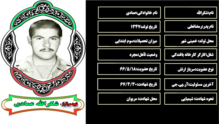 شهید سرافراز شكرالله عمادي شهید سرافراز شكرالله عمادي