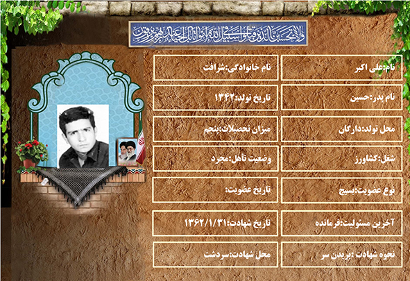 شهید سرافراز علی اکبر شرافت شهید سرافراز علی اکبر شرافت