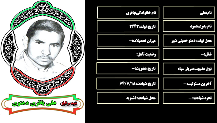شهید سرافراز علي باقري