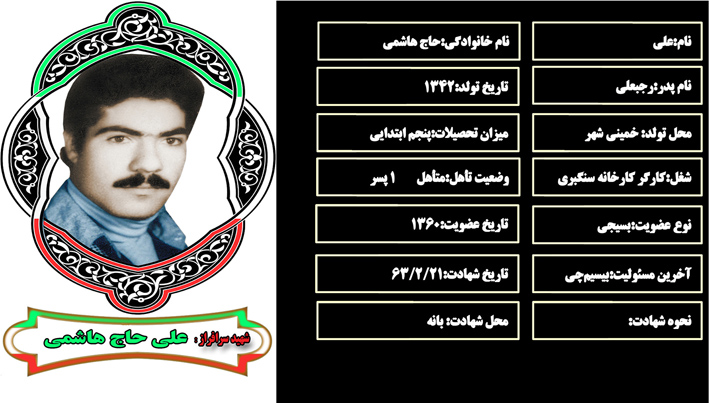 شهید سرافراز علي حاج هاشمي شهید سرافراز علي حاج هاشمي