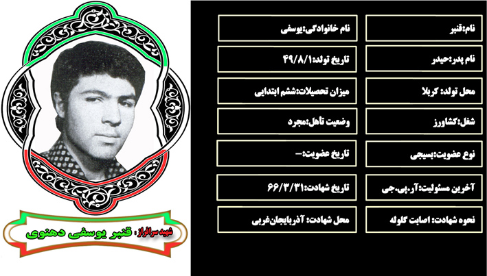 شهید سرافراز قنبر يوسفي شهید سرافراز قنبر يوسفي