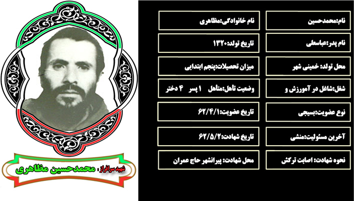 شهید سرافراز محمدحسين مظاهري شهید سرافراز محمدحسين مظاهري