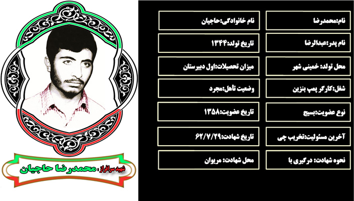 شهید سرافراز محمدرضا حاجيان شهید سرافراز محمدرضا حاجيان