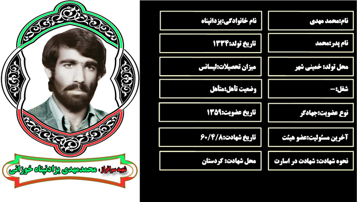 شهید سرافراز محمد مهدي يزدانپناه شهید سرافراز محمد مهدي يزدانپناه