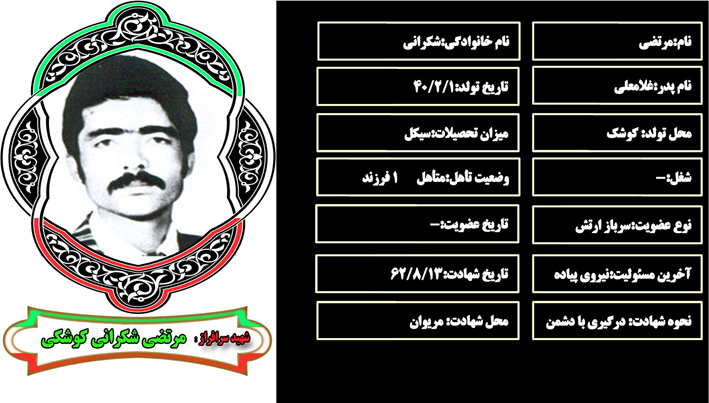 شهید سرافراز مرتضي شكراني