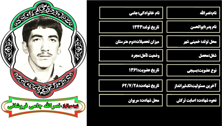 شهید سرافراز نصرالله جامی شهید سرافراز نصرالله جامی