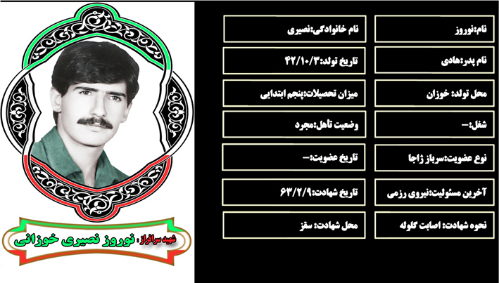 شهید سرافراز نوروز نصيري شهید سرافراز نوروز نصيري
