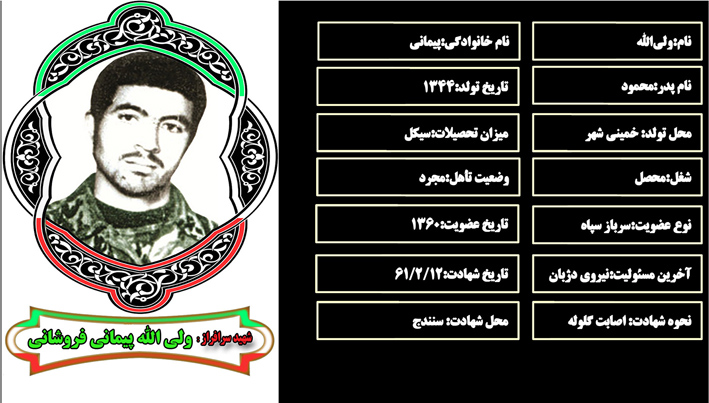 شهید سرافراز وليالله پيماني شهید سرافراز وليالله پيماني