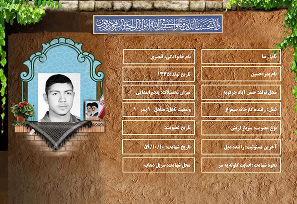 شهید سرافراز رضا قیصری شهید سرافراز رضا قیصری
