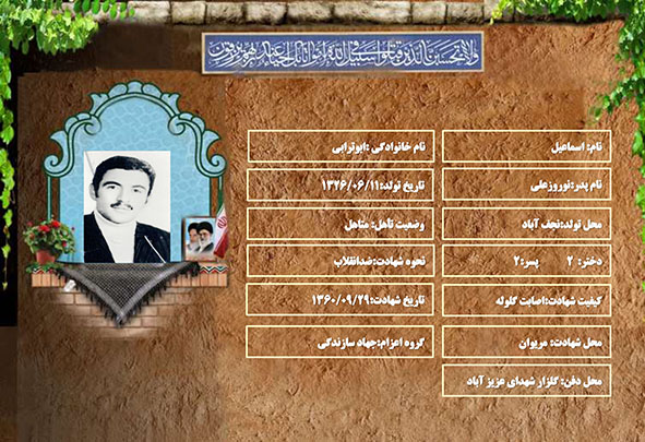 شهید سرافراز اسماعیل ابوترابی