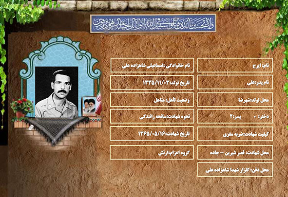 شهید سرافراز ایرج اسماعیلی شاهزاده علی اکبری شهید سرافراز ایرج اسماعیلی شاهزاده علی اکبری