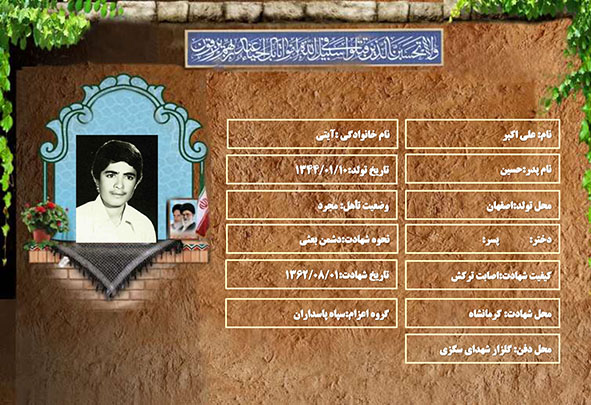 شهید سرافراز علی اکبر آیتی شهید سرافراز علی اکبر آیتی
