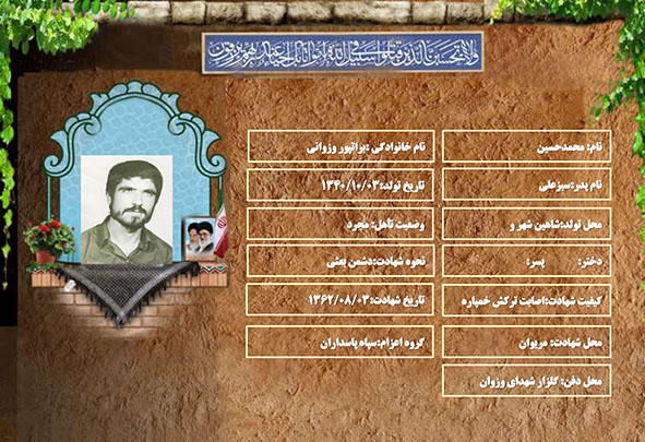 شهید سرافراز محمدحسین براتپور وزوانی شهید سرافراز محمدحسین براتپور وزوانی