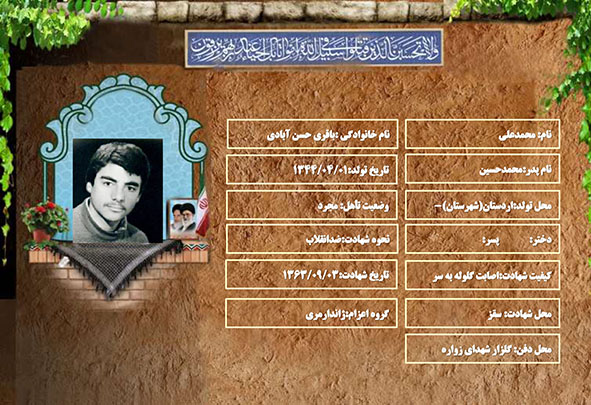 شهید سرافراز محمدعلی باقری حسن آبادی شهید سرافراز محمدعلی باقری حسن آبادی