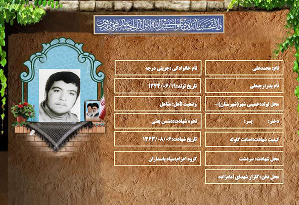 شهید سرافراز محمدعلی جزینی درچه