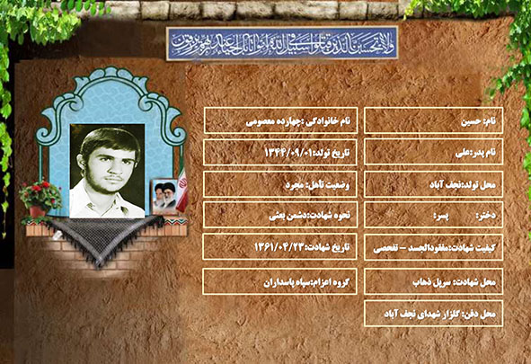 شهید سرافراز حسین چهارده معصومی شهید سرافراز حسین چهارده معصومی