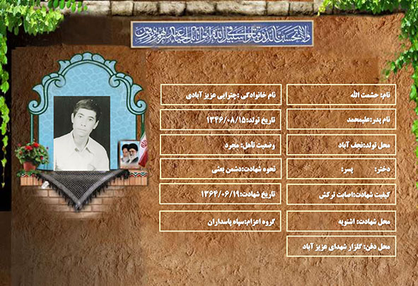 شهید سرافراز حشمت الله چترایی عزیز آبادی