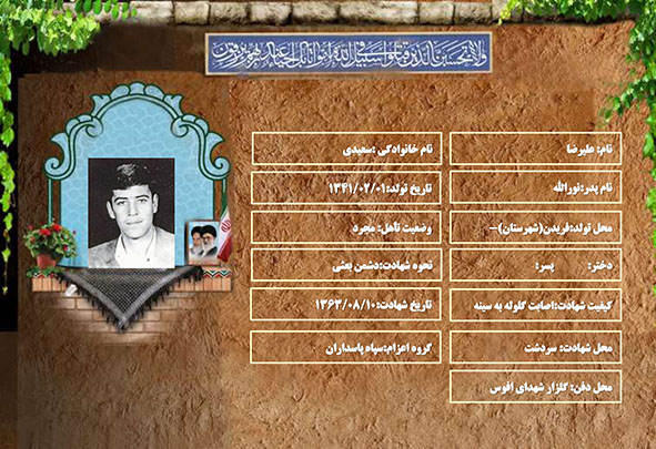 شهید سرافراز علیرضا سعیدی شهید سرافراز علیرضا سعیدی