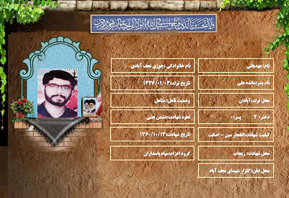 شهید سرافراز مهدیقلی جوزی نجف آبادی