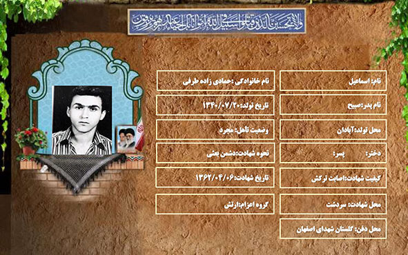 شهید سرافراز اسماعیل حمادی زاده طرفی شهید سرافراز اسماعیل حمادی زاده طرفی