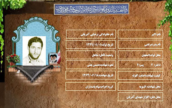 شهید سرافراز اکبر رضایی آدریانی شهید سرافراز اکبر رضایی آدریانی