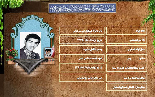 شهید سرافراز جواد زارعی سودونی شهید سرافراز جواد زارعی سودونی