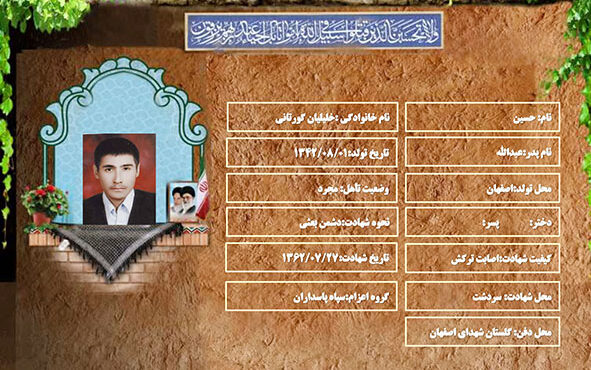 شهید سرافراز حسین خلیلیان گورتانی شهید سرافراز حسین خلیلیان گورتانی