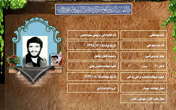 شهید سرافراز شعبانعلی رییسی سفیددشتی شهید سرافراز شعبانعلی رییسی سفیددشتی