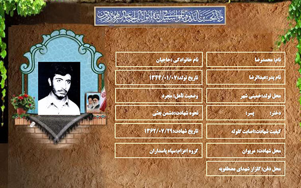 شهید سرافراز محمدرضا حاجیان شهید سرافراز محمدرضا حاجیان