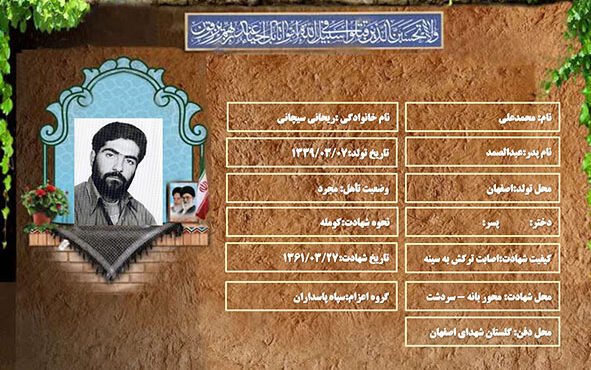شهید سرافراز محمدعلی ریحانی سیچانی شهید سرافراز محمدعلی ریحانی سیچانی